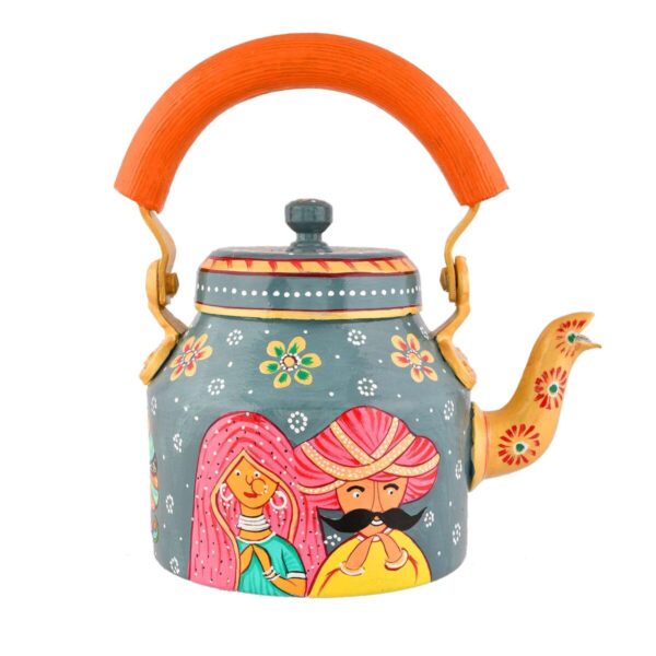 Hand-Painted Aluminium Tea Kettle – 750 ml for kitchen décor Home Décor , Tea Party , Serving