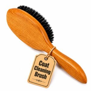 Coat Cleaning Brush with Handle | Premium Wooden Clothes Brush | Soft Nylon Bristles for Suits, Coats, Jackets & Shirts | Removes Lint, Dust & Pet Hair (22x6x3 cm)